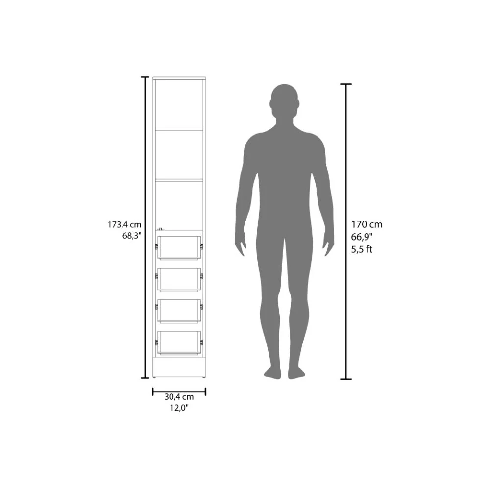 Organizador de Baño Picasso, Wengue, con Cuatro Cajones Deslizables ZF - Imagen 8