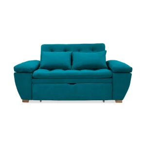 Sofa Cama Multifuncional Magnin Turquesa Mas Cojines