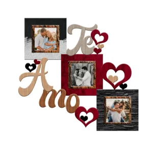 Portarretrato TR Te Amo - 02 (46,5cm x 38,5cm) Color Rojo y Gris Oscuro