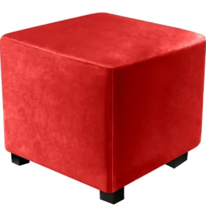 Puff Decorativo 40x40 Rojo Tela