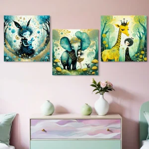Lienzos Sueño Mágico Decoración Infantil Set X 3 de 43x34Cm