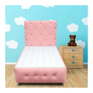 Cama Baúl Capitoneada + Cabecero Hasta El Piso 140X190 Magic Rosa