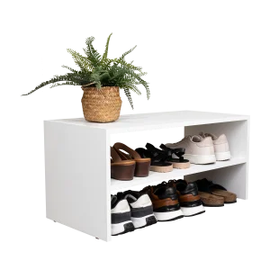 Zapatero Apilable Silap, Blanco Duqueza, con capacidad para 6 pares de zapatos