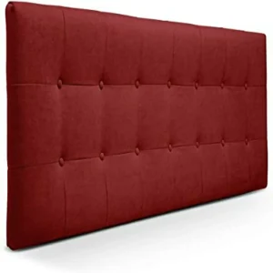 Cabecero Queen 160x60 Cuadros Grandes Rojo Tela