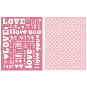 2 Sweetheart Embossing Folders / Folders de Grabado Corazones (2 piezas)
