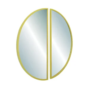 Espejos de pared set x 2 en mdf luna nueva dorado