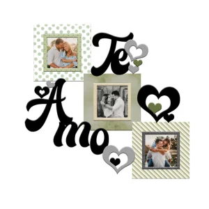 Portarretrato TR Te Amo - 04 (46,5cm x 38,5cm) Color Verde Claro y Negro