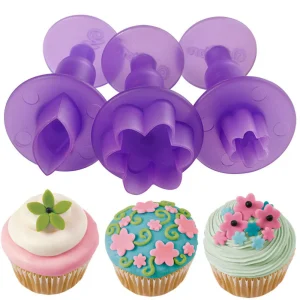 Fondant Mini Cutouts 3 pc Flowers & Leaf / Cortadores Mini para Pastas