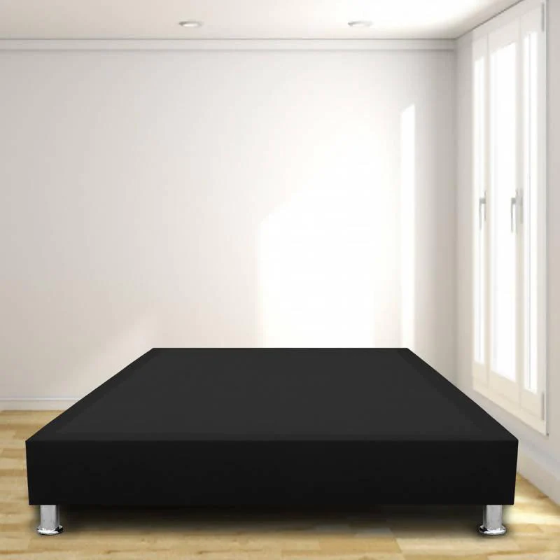 Base Cama Sommier 140x190 Ecocuero Negro - Imagen 2