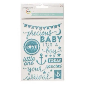 Baby Boy Puffy Glitter Stickers / Estampas para Niño Bebé con Brillitos