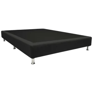 Base Cama Doble Woody, Negro, con Tendido de Tablas