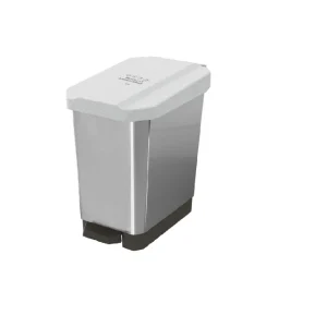 Caneca-Papelera Estrabins Pedal 5L Blanco-Reciclable Aprovechable-IML Metalizado