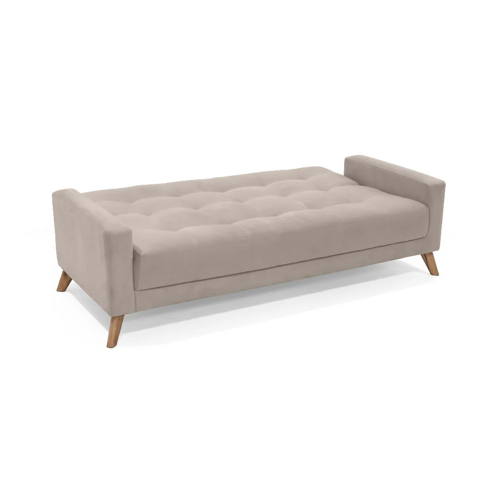 Sofa Cama Sahara Reclinable 3 Posiciones 206x90x82 Tela Taupe - Imagen 5