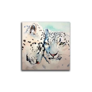 Cuadro Decorativo Leopardo Acuarela L 60X60 cm - Impresion en Tela