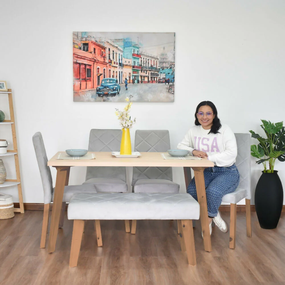 Mesa de Comedor 6 Puestos Lugo Matiz Oasis 138x80x76 Matiz Caoba - Imagen 4