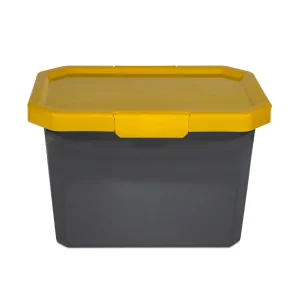 Caja Organizadora Con Broches Forte 20L Gris Amarillo