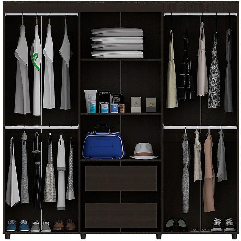 Closet Zafiro, Wengue, con Dos Cajones Multiusos y Seis Puertas Abatibles - Imagen 2