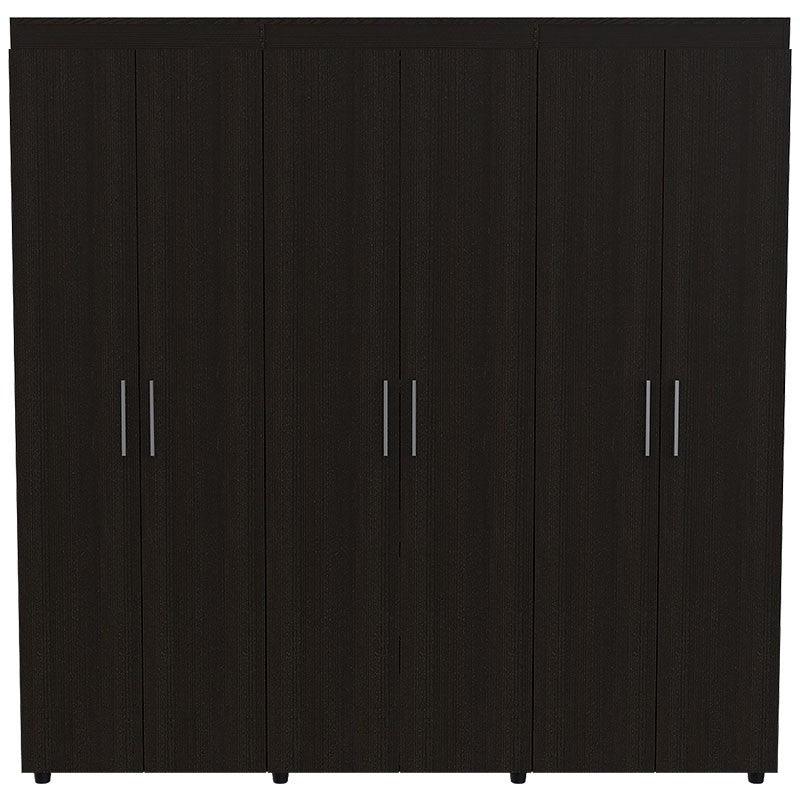 Closet Zafiro, Wengue, con Dos Cajones Multiusos y Seis Puertas Abatibles - Imagen 6