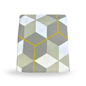 Juego de sábana estampado mostaza gris blanco king BL003-BL-KN-MGB