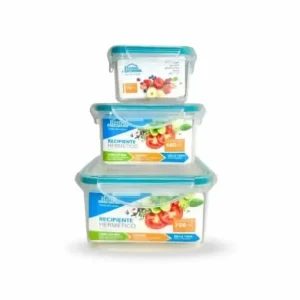 Set 3 recipientes herméticos cuadrados 170ml+400ml+700ml - 289943419