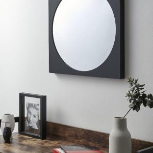 Espejo Montreal - Negro - 65 x 65 cm.
