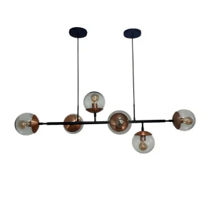 Lámpara Moderna de Techo Alice con 6 Cristales Flotantes