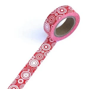 Washi Tape Circle Red & White / Cinta Adhesiva