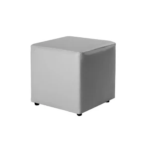 Puff Decorativo 40x40 Gris Claro Sintetico