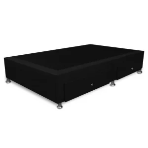 Base Cama Con Cajones 100x190 Microfibra Negro