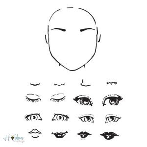 Acrylic Stamps Face, Eyes, Lips / Sellos de Acrílico Rostro, Ojos y Labios