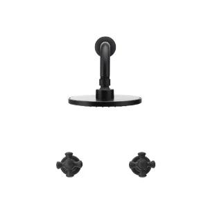 Ducha Balta cruceta con regadera Koral mateblack 8 pulgadas Grival