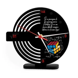 Reloj de Mesa Esco-Rubik Día. 21cm Negro