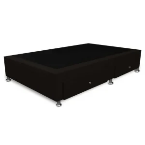 Base Cama Con Cajones 100x190 Microfibra Café