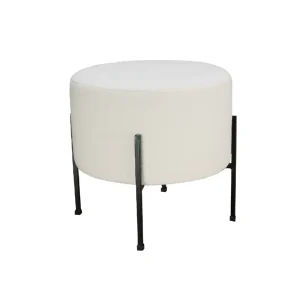 Puff Redonfo Dubai (40x40x40) Blanca Tipo Ovejo