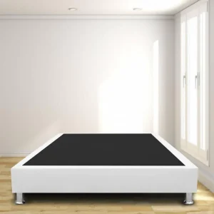 Base Cama Sommier 100x190 Ecocuero Blanco