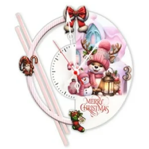 Reloj de Pared Redondo Navideño- Reno (34x30cm)