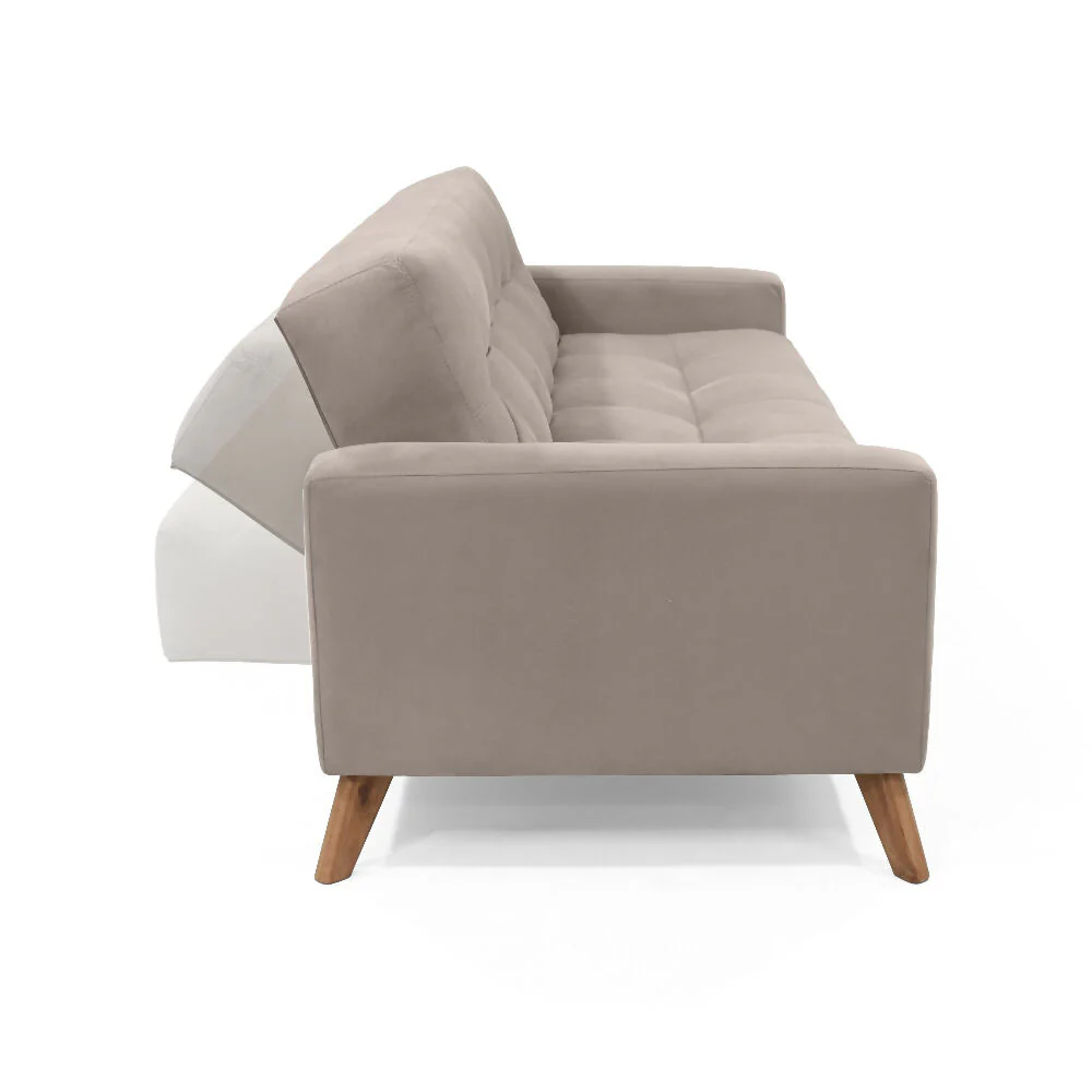 Sofa Cama Sahara Reclinable 3 Posiciones 206x90x82 Tela Taupe - Imagen 2