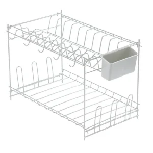 Locero italiano 2 niveles con cubiertero blanco