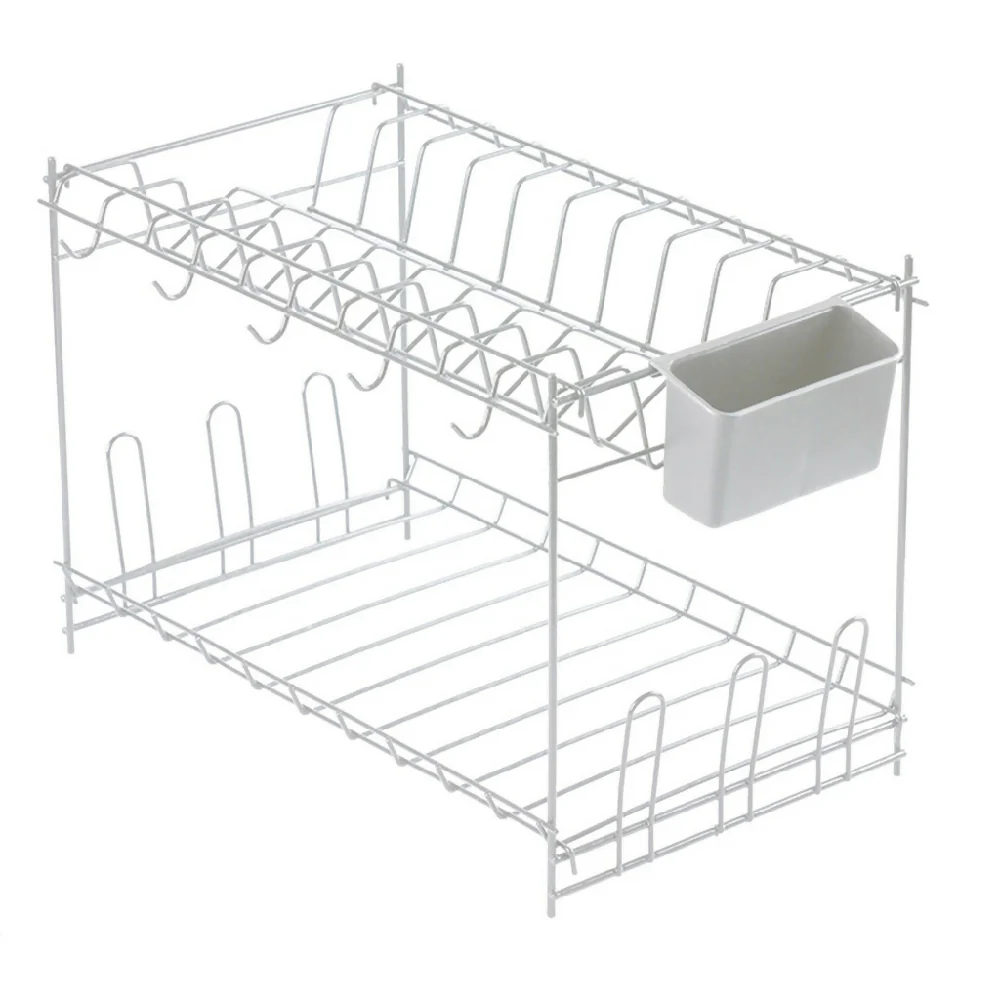 Locero italiano 2 niveles con cubiertero blanco
