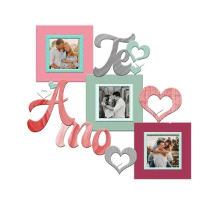 Portarretrato TR Te Amo - 05 (46,5cm x 38,5cm) Color Rosado y Verde claro