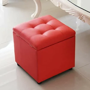 Puff Baúl 40X40 Rojo Sintético
