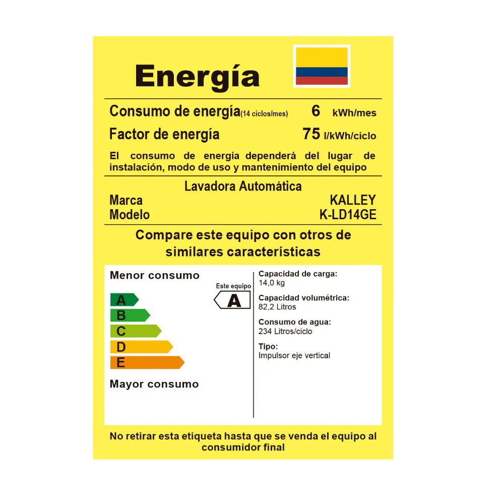 Lavadora Kalley Carga Superior 14 Kilos K-Ld14Ge, Color Gris - Imagen 8