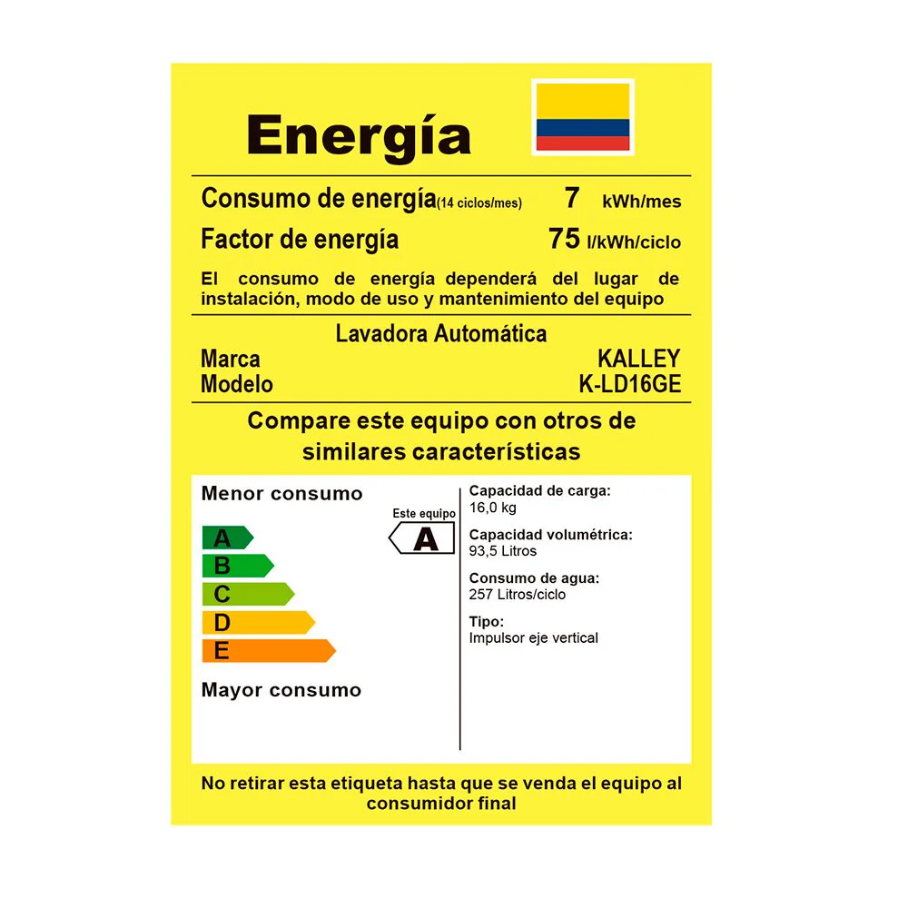 Lavadora Kalley Carga Superior 16 Kilos K-Ld16Ge, Color Gris - Imagen 8