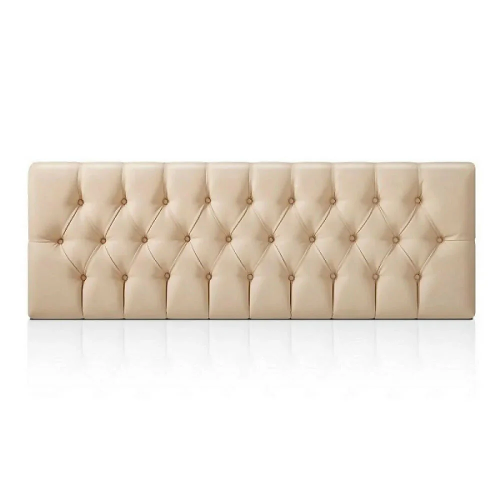 Cabecero Queen 160x60 Rombos Beige Sintetico - Imagen 2