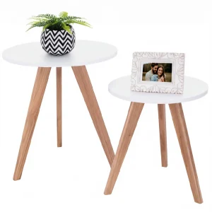 Mesa Auxiliar Nórdica Decorativa - Set X2 - Mediana & Grande