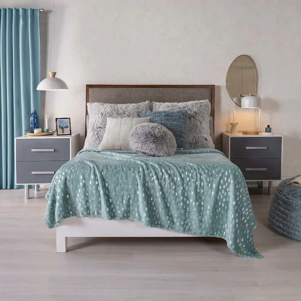 Cobija Ligera Celeste, para cama Sencilla y Doble, de 180x220 cm