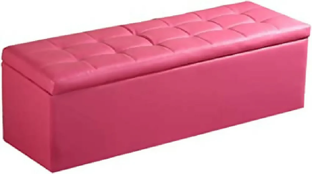 Puff Baúl 80x40 Fucsia Sintético - Imagen 2
