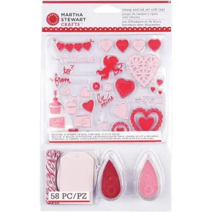 Stamp and Ink Set With Tags / Kit de Sellos san Valentin