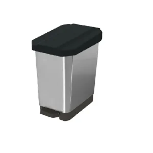 Caneca-Papelera Estrabins Pedal 5L Negro-IML Metalizado