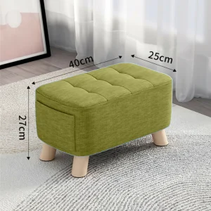 Puff Posa Pie Rectangular 40x25x27 Verde